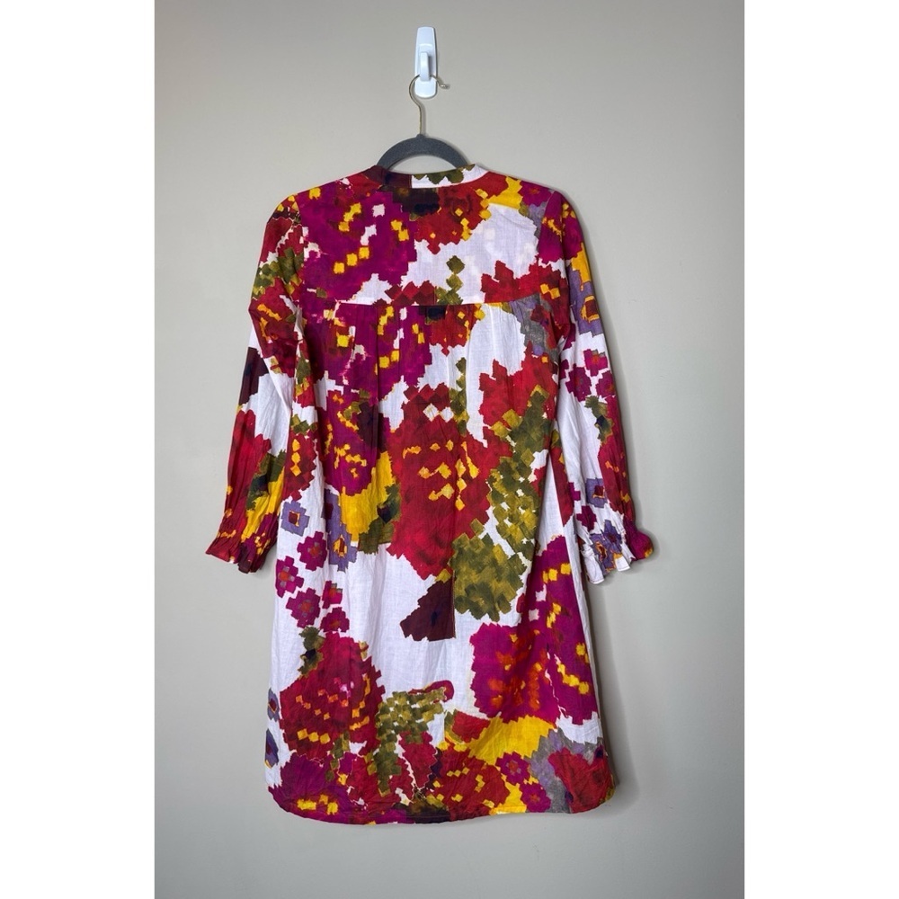 Ro’s Garden Talia Kobe Pink 3/4 Sleeve Button Down Dress Size XS - Picture 3 of 8